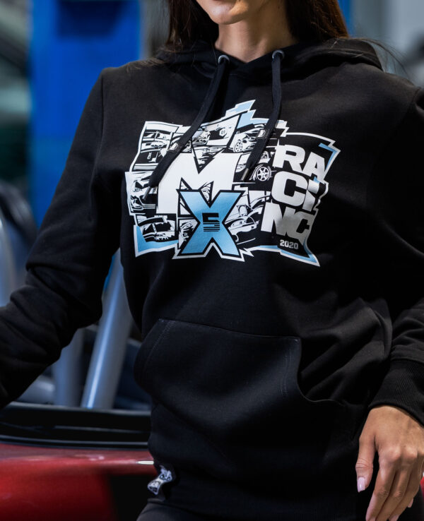 Mazda MX-5 hoodie featuring a racing-themed graphic with the Miata logo, perfect for Mazda enthusiasts and car lovers.